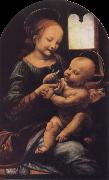 Leonardo  Da Vinci Madonna with a Flower painting